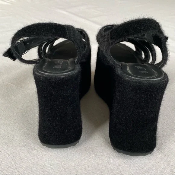 Delia's She Walks On Me Fuzzy Strappy Sandals Platform Shoes - Picture 5 of 7